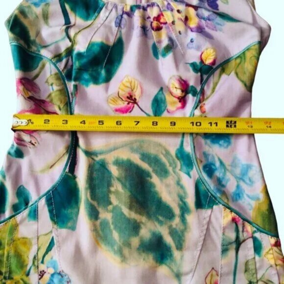 BluMarine Dress Italian Designer Floral Pleats Cotton Lined Women’s Size 42 US 6 - Picture 9 of 16